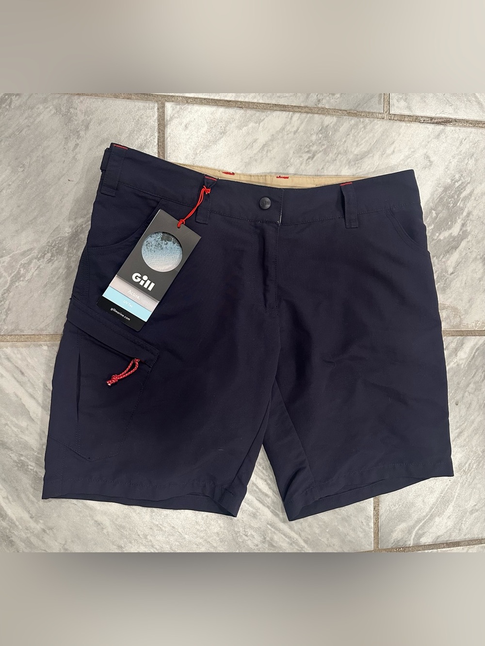 NWT Gill UV Tec Womens Sailing Shorts Navy Lightweight UV Water Repellent UV012W